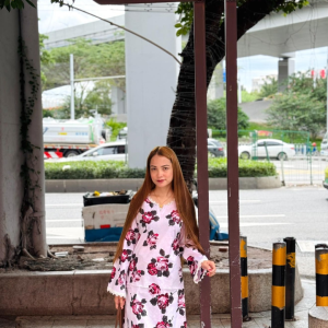 Light pink floral kurti