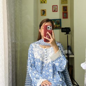 Sky blue floral kurti