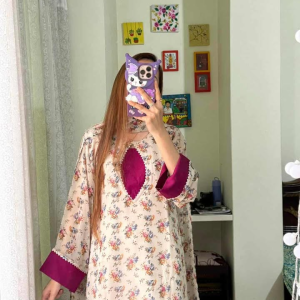 floral plum kurti