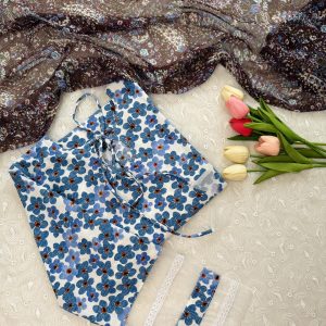 Leafy blue kurti