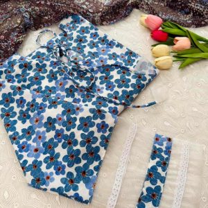 Blue Italian jorget kurti