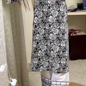 White floral rose kurti