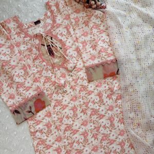 Creamy mini daisy kurti