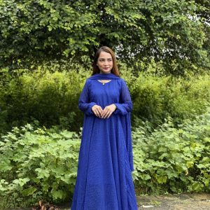 Plain blue gown