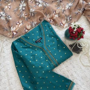 sea green katan kurti