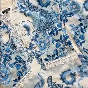 sky floral kurti