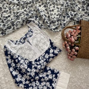 Blue Daisy Kurti