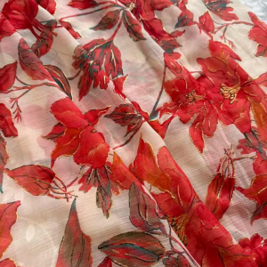 red floral saree
