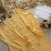 banana yellow dot kurti