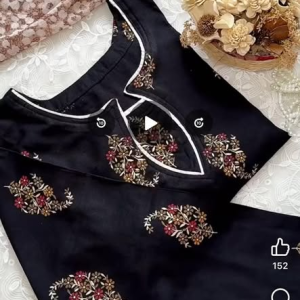 black floral khadi kurti