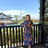 Blue printed gown
