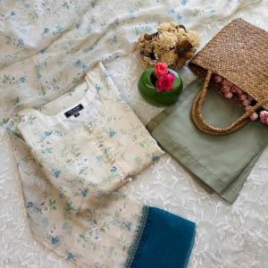 Creamy Floral Kurti