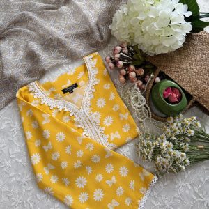Yellow Daisy Kurti