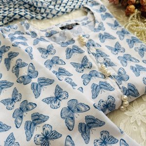 Blue butterfly kurti