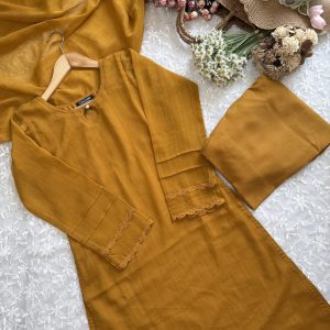 Plain mustard kurti