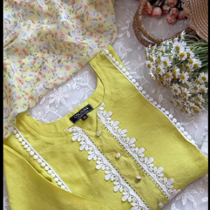 Lime Lace Kurti