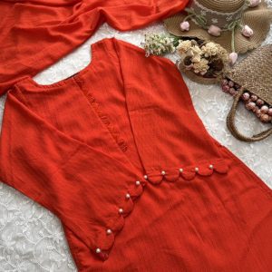 orange stripy kurti