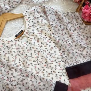 Creamy botanical kurti