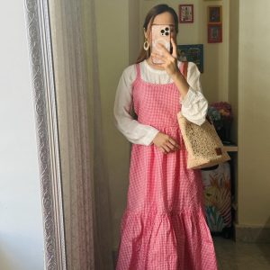 Pink gingham gown