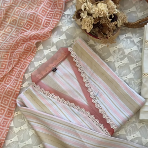 Pink-Gray Stripy Kurti