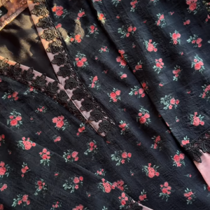 Black camellia kurti