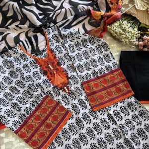 Black printed 3 pc