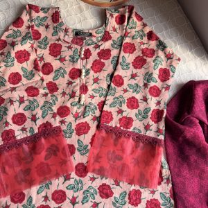 peach golap kurti