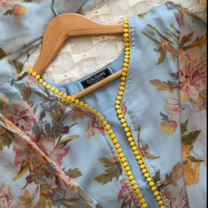 yellow lace kurti
