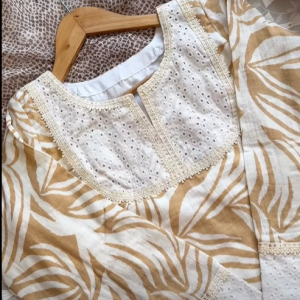 Creamy lace kurti