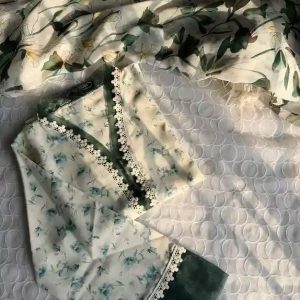 Muted green floral kurti