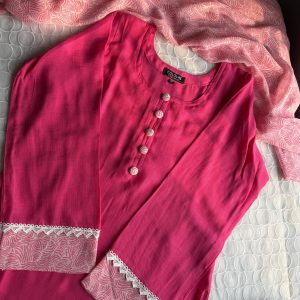 Plain Magenta Kurti