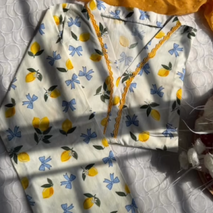 Lemon bow kurti