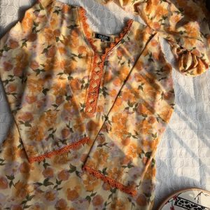 Orange Lace Kurti