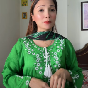 green embroidery kurti