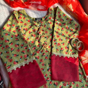 Green Floral Print Kurti