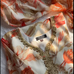 peachy zari Kurti