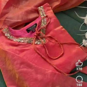 vibrant pink Lace Kurti