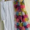 white chikenkari kurti