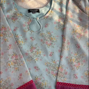 light blue floral kurti