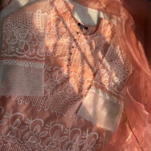 peach jaqcuard kurti