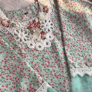 Mint green floral kurti