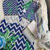 white zigzag three piece