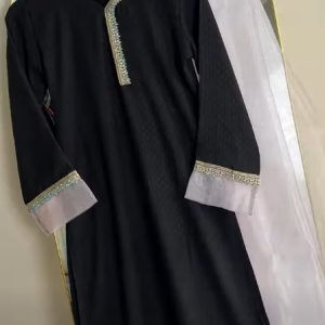 black stone lace kurti