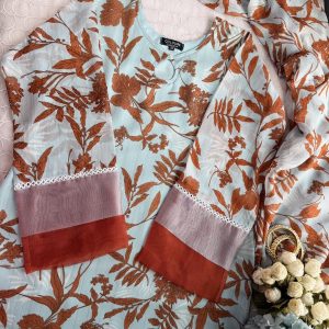 Saffron mist kurti