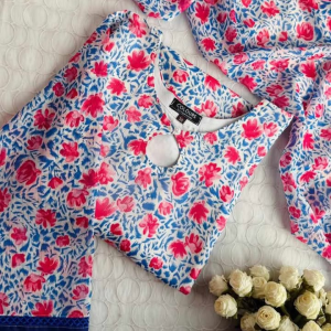 blue border kurti