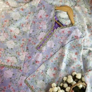 lavender cream kurti
