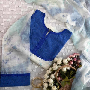 blue neck kurti