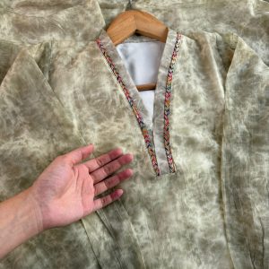 olive multi lace kurti