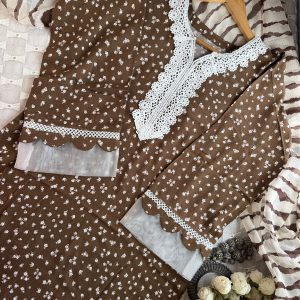 coffee lace kurti
