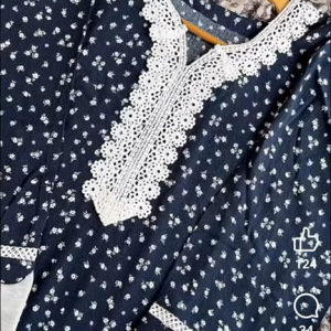 navy blue lace kurti